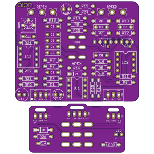 Apex JFET Phaser printed circuit board