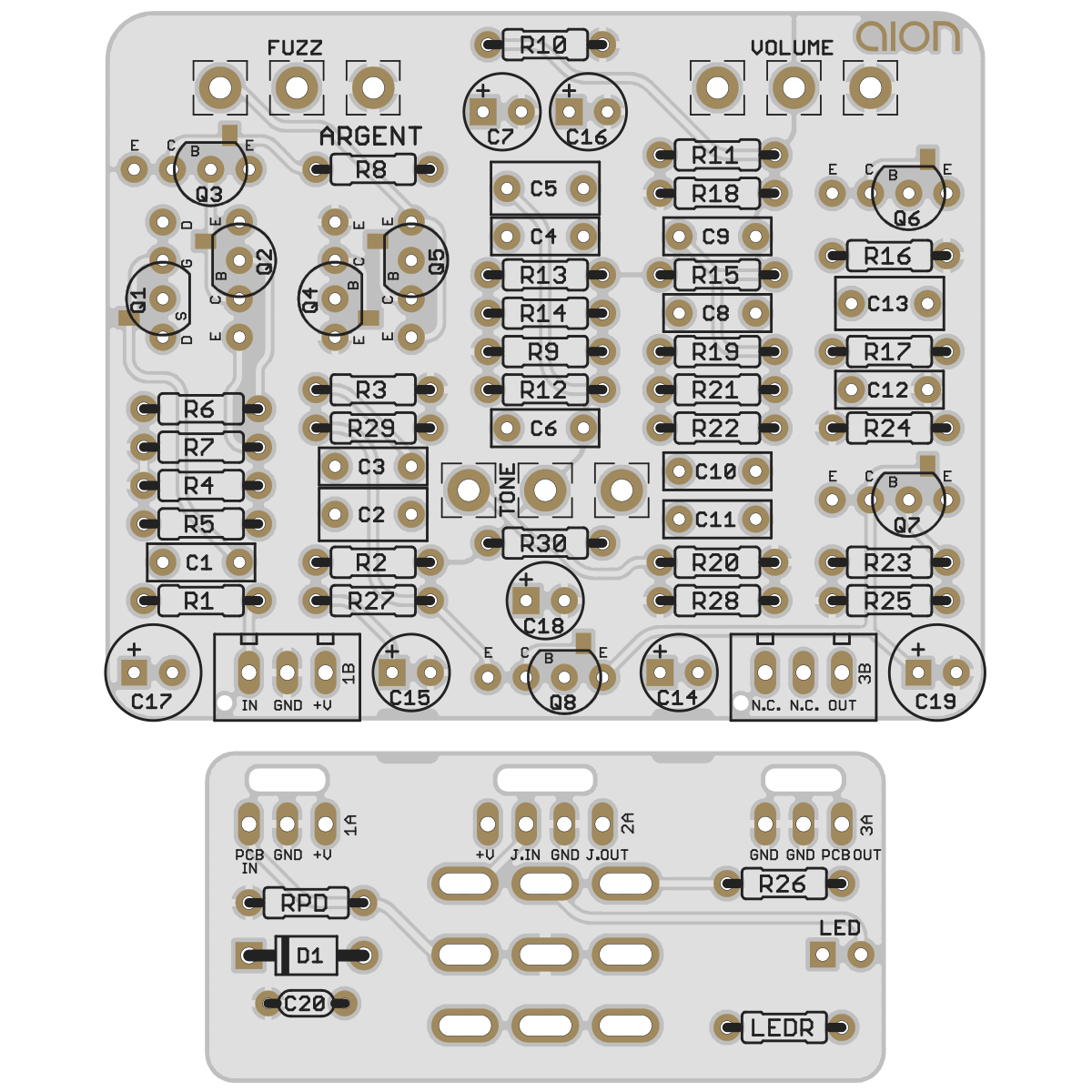 Argent Silicon Fuzz / BOSS FZ-3 - Aion FX