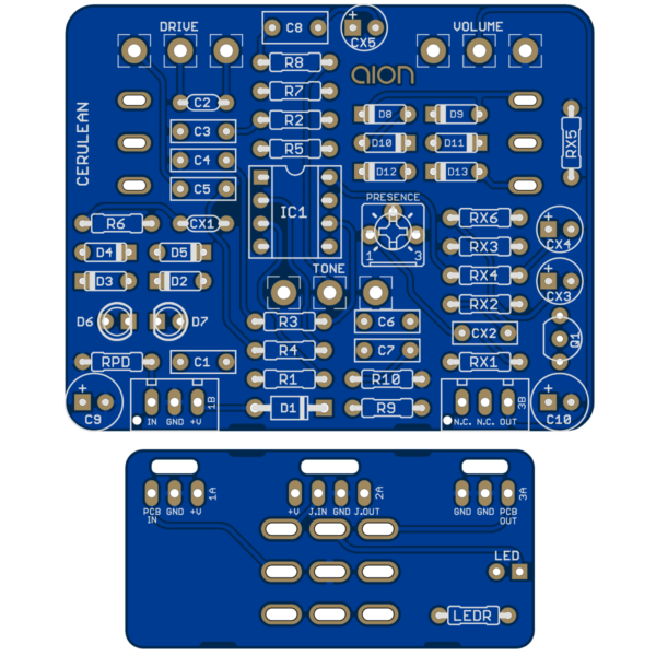 Cerulean Amp Overdrive printed circuit board