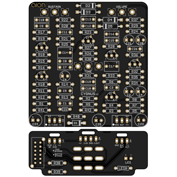 Cygnus Distortion / Sustainer printed circuit board