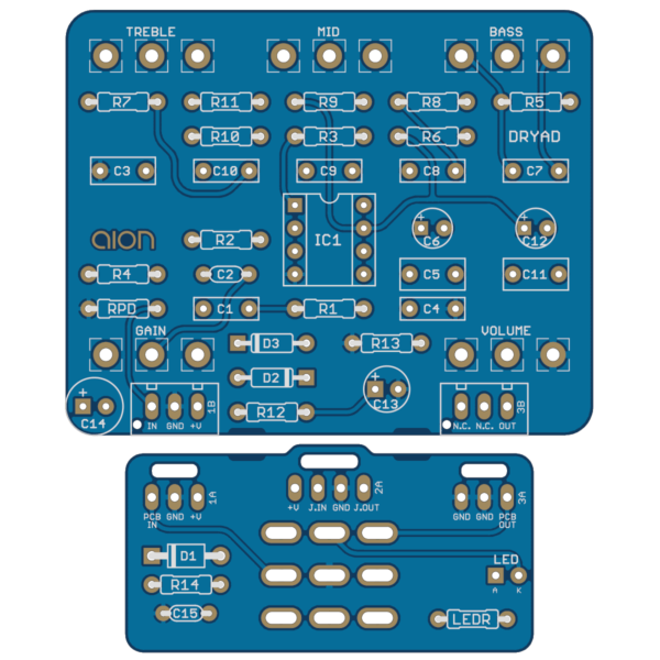 Dryad Transparent Overdrive printed circuit board