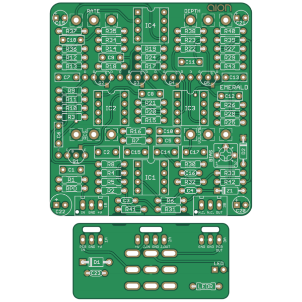 Emerald Resonant Phaser printed circuit board