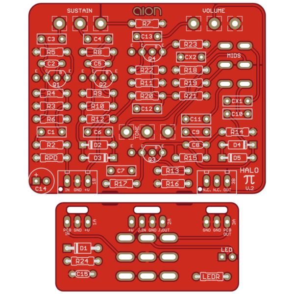 Halo Distortion / Sustainer printed circuit board