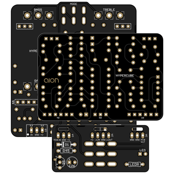 Hypercube Fuzz / Distortion printed circuit board