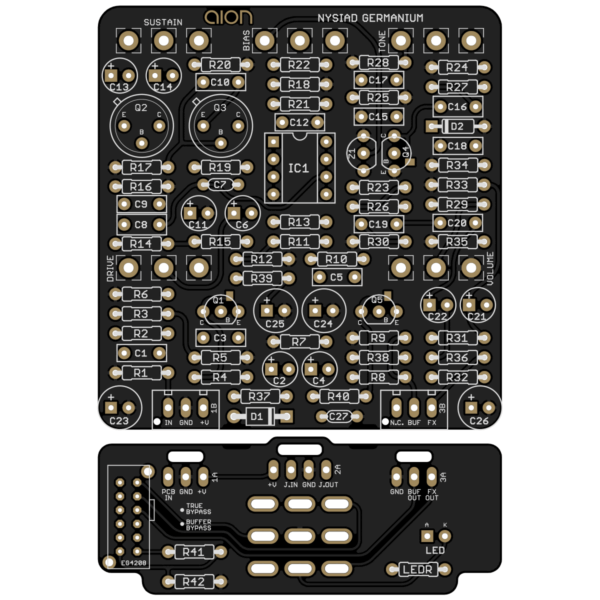 Nysiad Germanium Fuzz printed circuit board