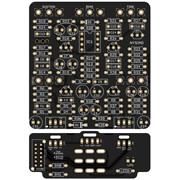 Nysiad Silicon Fuzz printed circuit board