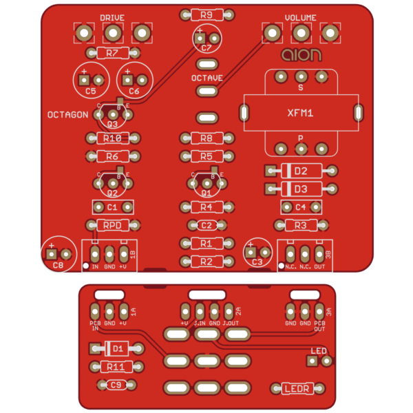 Octagon Octave Fuzz printed circuit board