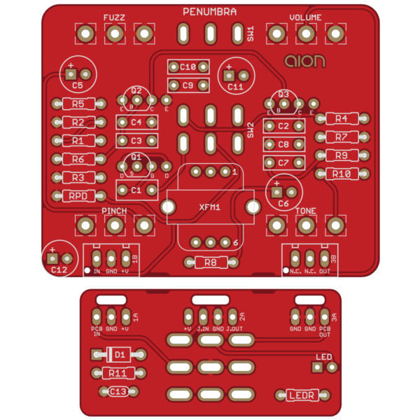 Penumbra Bass Fuzz printed circuit board