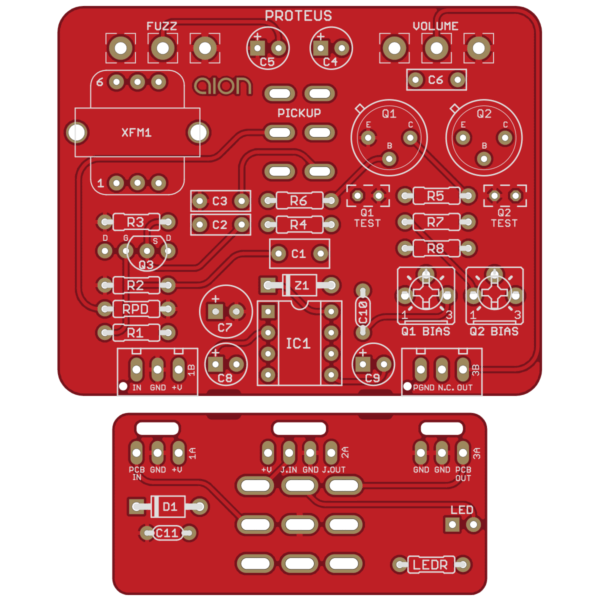 Proteus Germanium Fuzz printed circuit board