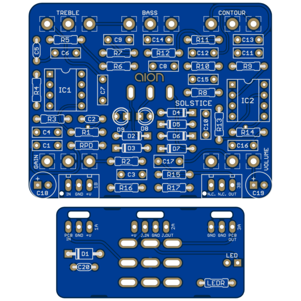 Solstice Amp Distortion printed circuit board