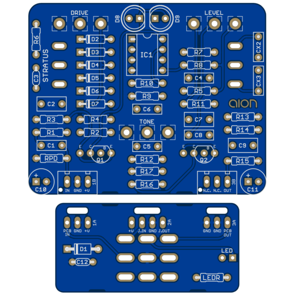 Stratus Classic Overdrive printed circuit board