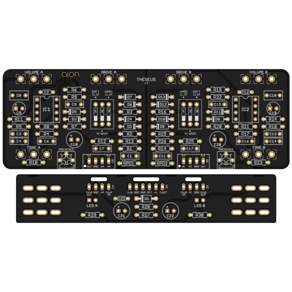 Theseus Dual Overdrive printed circuit board