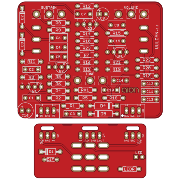 Vulcan Octave Fuzz printed circuit board