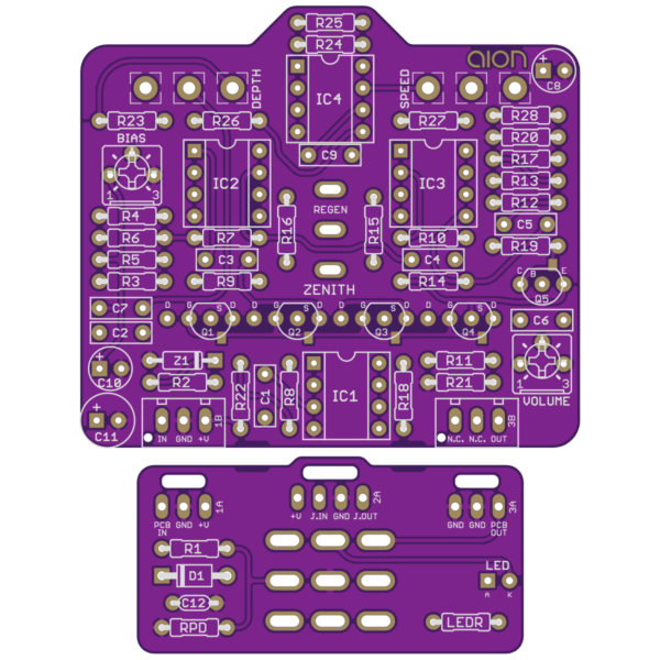 Zenith JFET Phaser printed circuit board