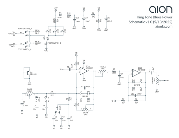 King Tone Blues Power Trace Schematic