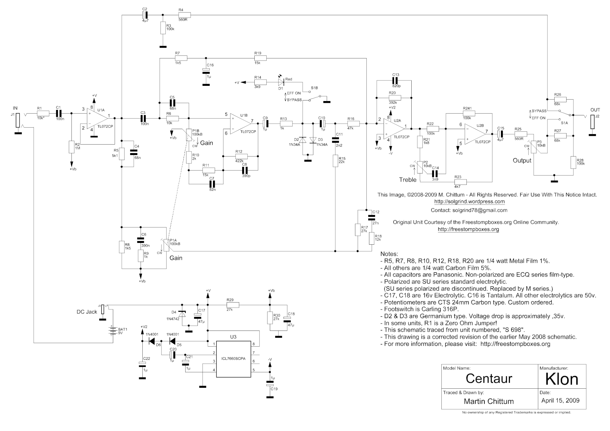 KLON CENTAUR Buffer / Amateras 0001 - エフェクター